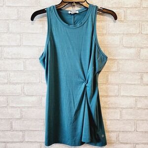 Athleta Womens Teal Blue Twist Side Knot Tank Top Modal Blend Size M